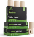 Bamboo Toilet Paper Unbleached, 12 Rolls, 3 Ply and 300 Sheets Bamboo Toilet Tissue - FSC Certified, Biodegradable