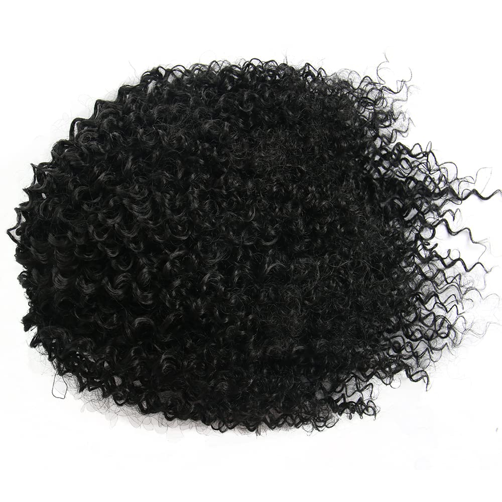Short Afro Kinky Curly Ponytail Hair Piece for African American Ponytail Extension Synthetic Afro Kinky Curly