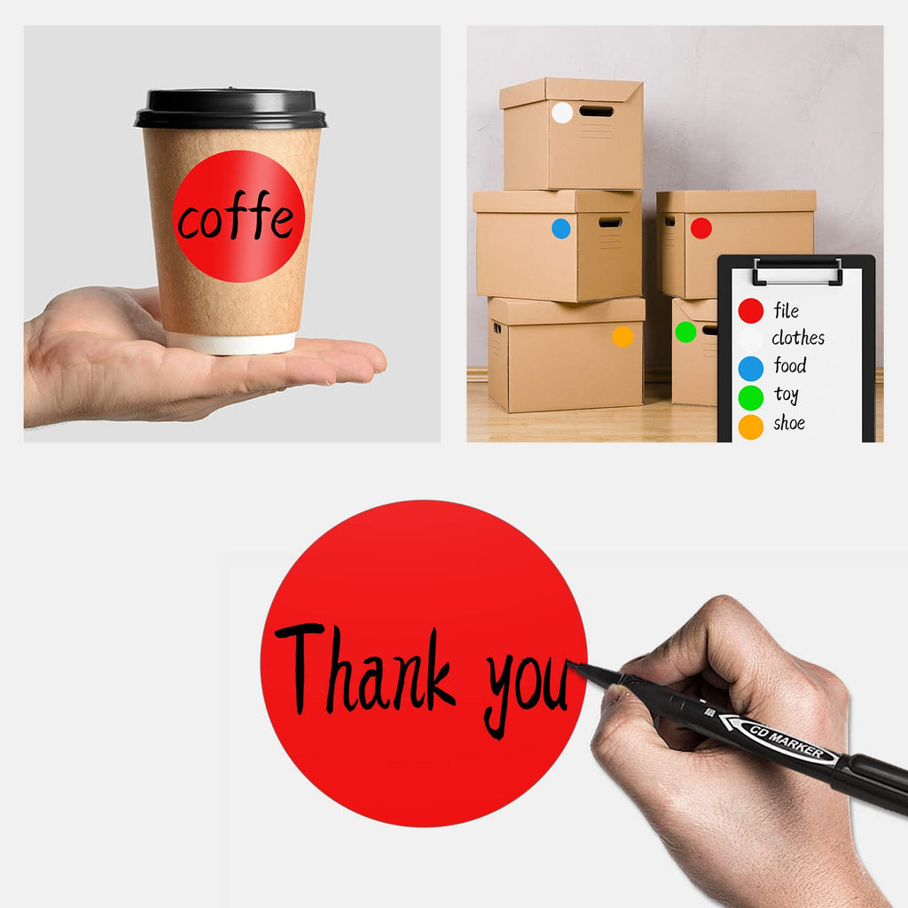 Red Dot Shaped Floor Marking Tape 3.5 Inch Vinyl Sticker 200 PCS