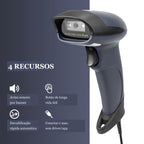 USB Barcode Scanner with Stand, Wired 1D CCD Scanner for POS - M3S