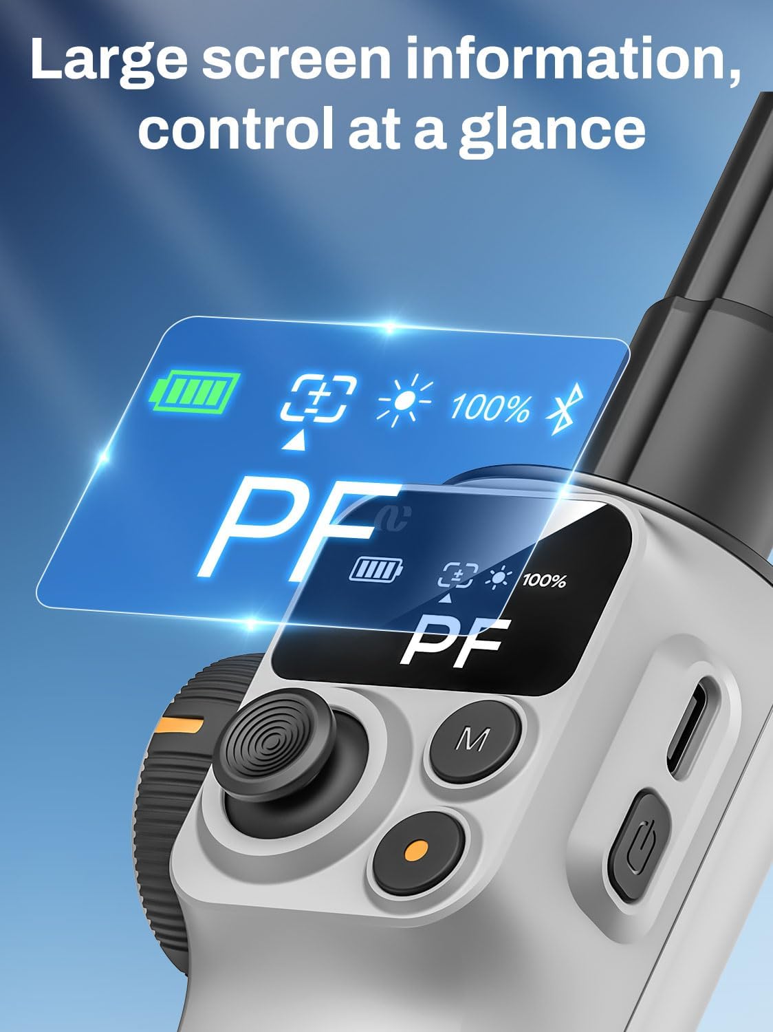 Smart P2 Magnetic Gimbal Stabilizer for iPhone w/ 2-in-1 Fill Light & AI Tracking Sensor, Face Tracking No App