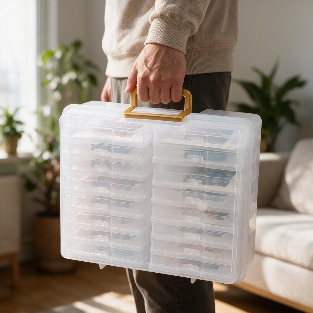 Photo Storage Box and 16 Inner 4" x 6" Photo Storage Containers