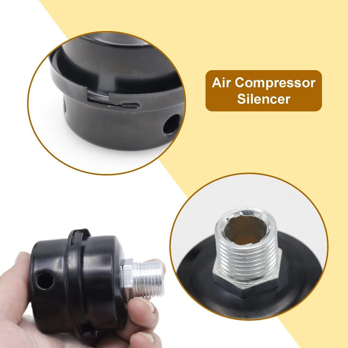 2-Pack 1/2Inch Air Compressor Intake Filter Silencer Muffler