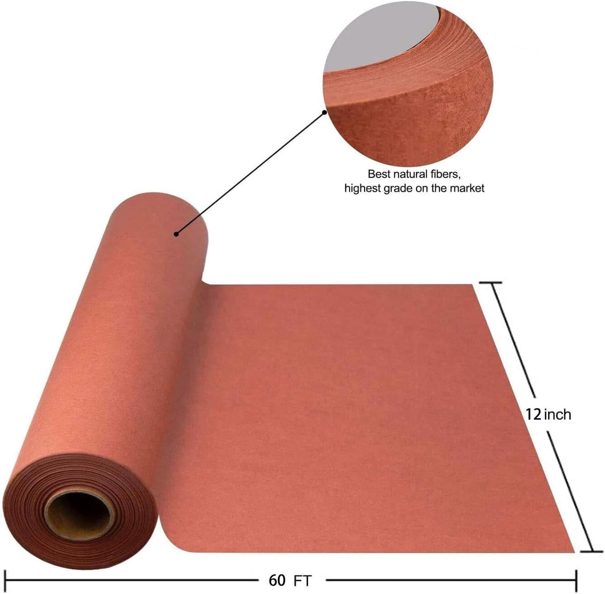 Pink Butcher Paper Roll, 12 Inch x 60 Feet, Unwaxed, Bleach Free, Perfect for Smoking Meat, Brisket, Crawfish Boil
