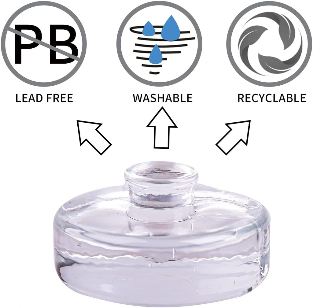 9 Pack Glass Fermentation Weights with Easy Grip Handle, Heavy Fermenting Lids Canning Weight Kit for Wide Mouth