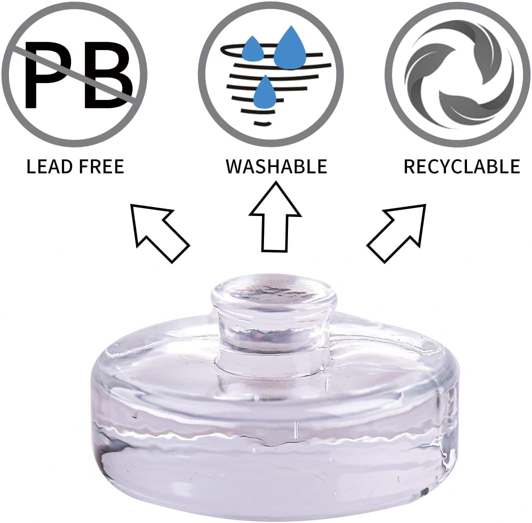 9 Pack Glass Fermentation Weights with Easy Grip Handle, Heavy Fermenting Lids Canning Weight Kit for Wide Mouth