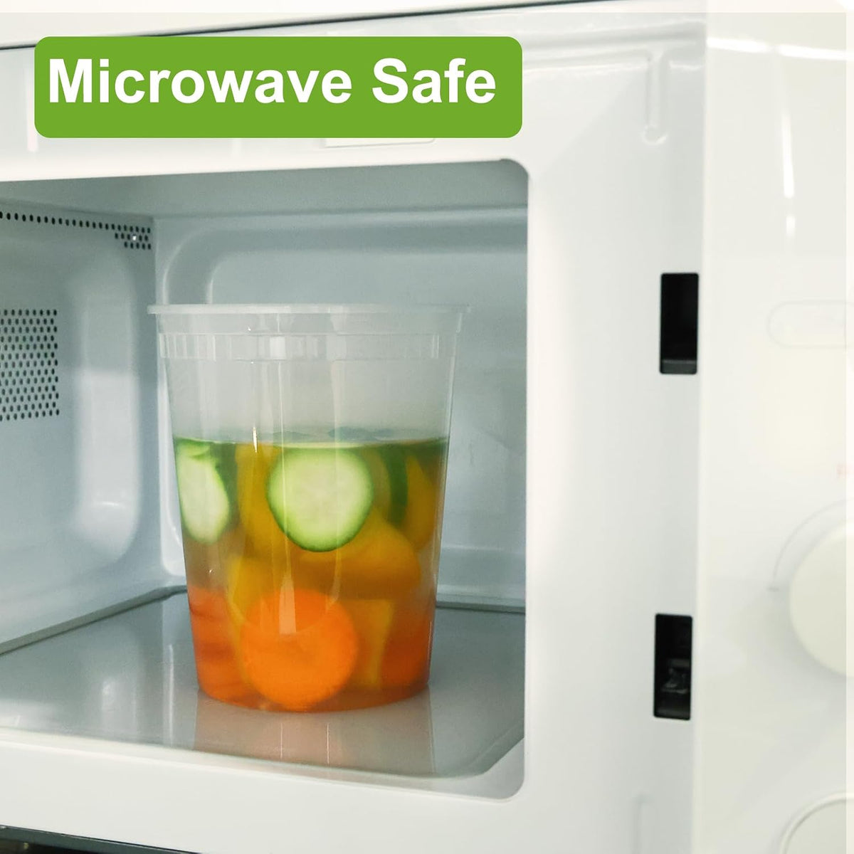 32 oz Deli Containers with Lids, 60 Pack Food Storage Cups