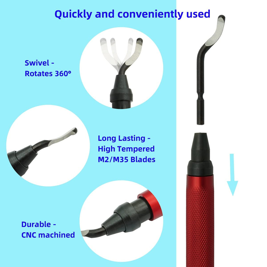 Deburring Tool Kit,10Pcs Needle File,Metal Handle Deburring Tool for Metal Resin 3D Plastic Copper Aluminum Pipes