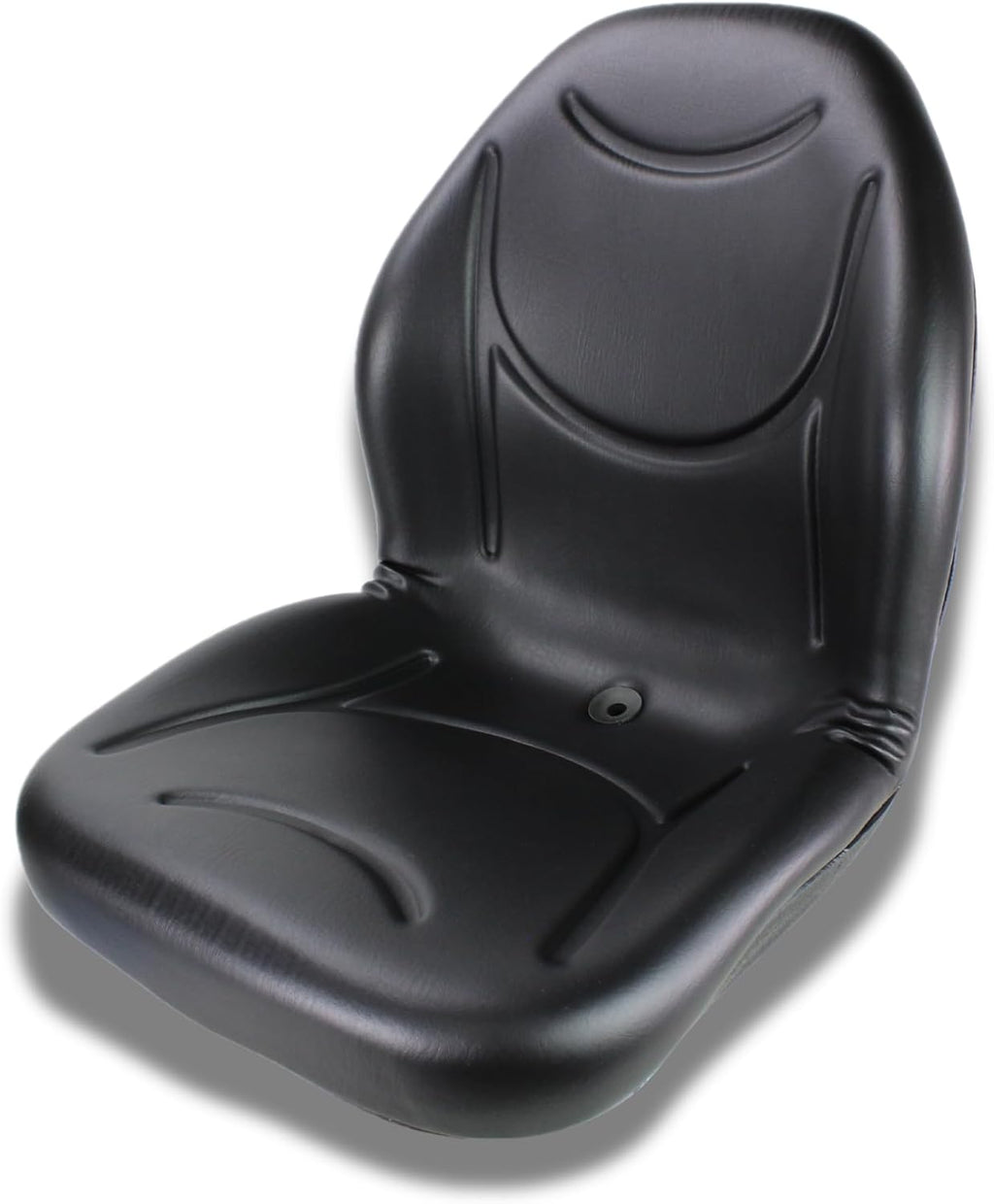 Eparts Universal Tractor Seat Replacement, Compact High Back Lawn Mower Seat, Black Forklift Seat, Central Drain