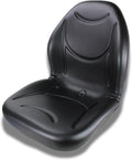 Eparts Universal Tractor Seat Replacement, Compact High Back Lawn Mower Seat, Black Forklift Seat, Central Drain