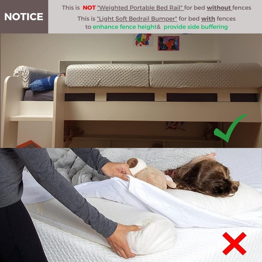 Toddlers' Bed Rail Bumpers Protecter - Children's Bed Guardrail Padding - Anti-Collision | Increased Height | Fall