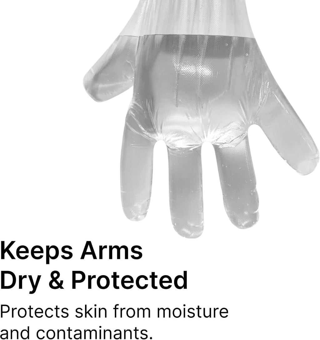 Poly Elbow Length Disposable Gloves, 21 inch Length, Embossed, OSFM