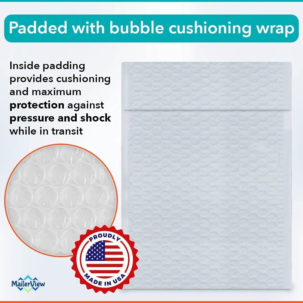 Bubble Mailers 10.5x16, Self Seal Poly Padded Envelopes #5, 100 Pack Bulk