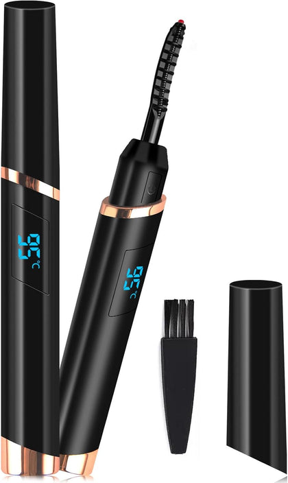 Heated Eyelash Curler, Electric Eyelash Curler, Rechargeable Lash Curler for Makeup Natural Curling Eye Lashes and 24