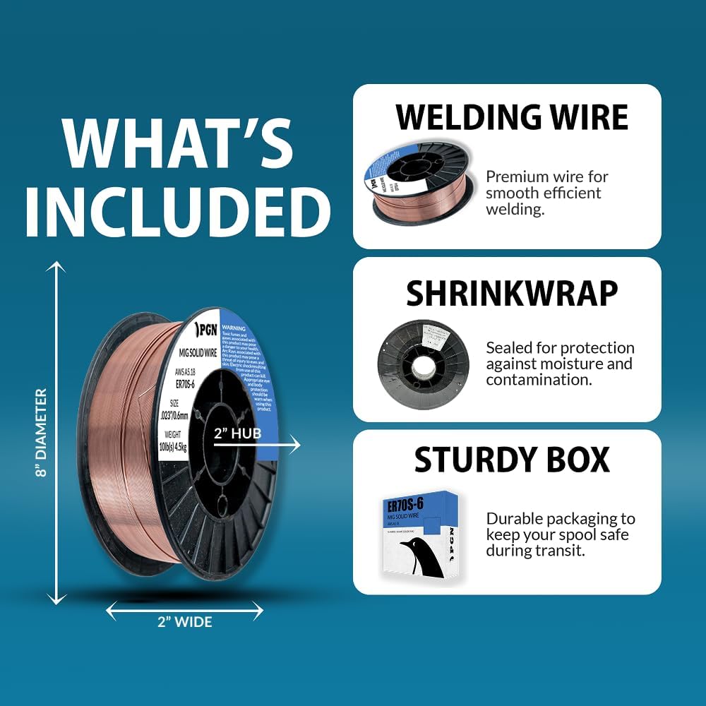 PGN ER70S-6 .023" (2 Pack) Solid MIG Welding Wire - 10lb Spool