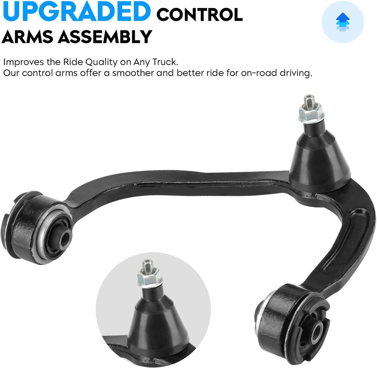 Front Upper Control Arm w/Ball Joint for Ford F-150 2005-2008 4WD, Lincoln Mark LT 2006-2008 4WD, Outer & Inner Tie Rod End, Sway Bar Link, Driver & Passenger Side, Suspension Kit K80306 K80308