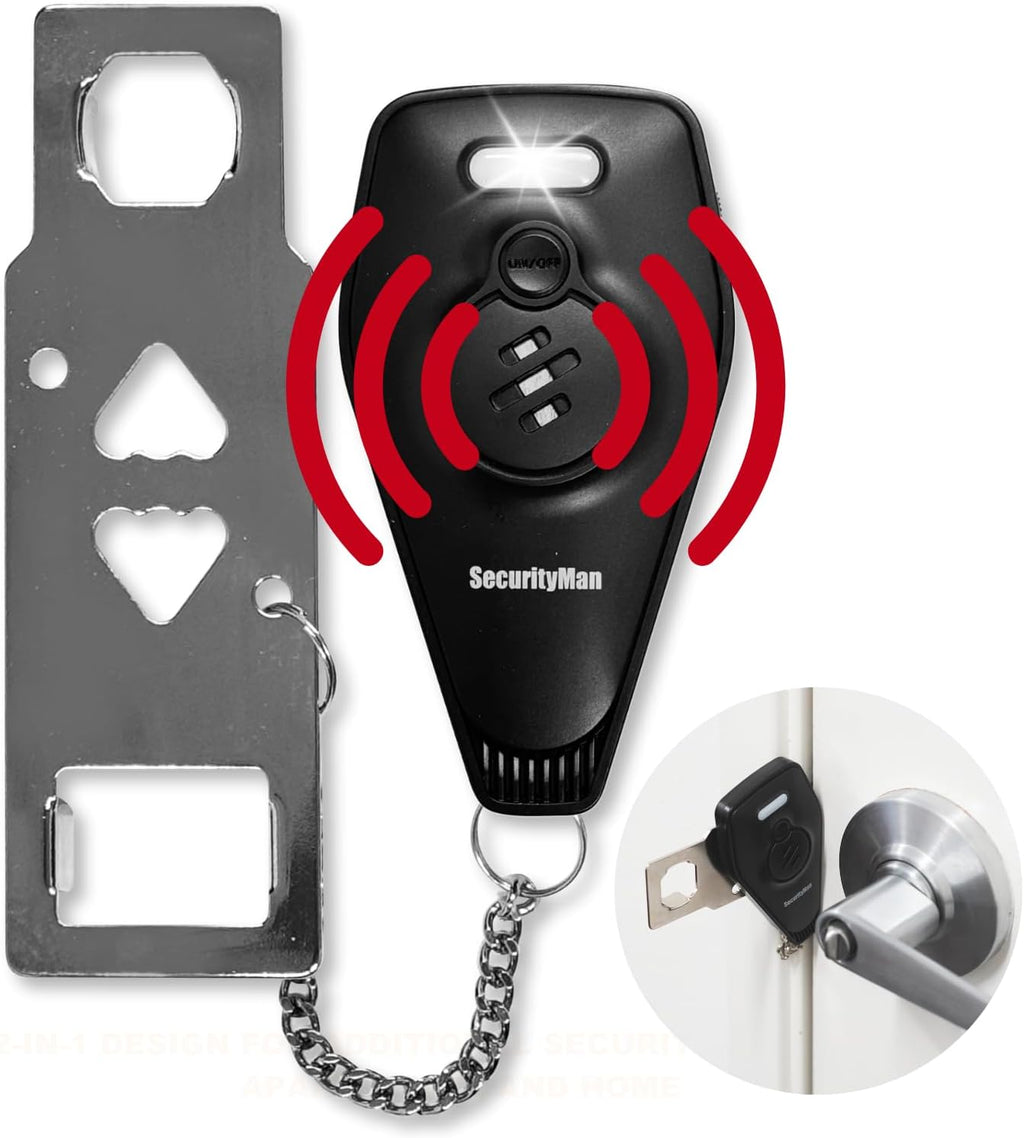 Portable Door Lock with Alarm | Hotel Door Locks for Travelers Security | Loud 130dB Door Security Device for Hotel
