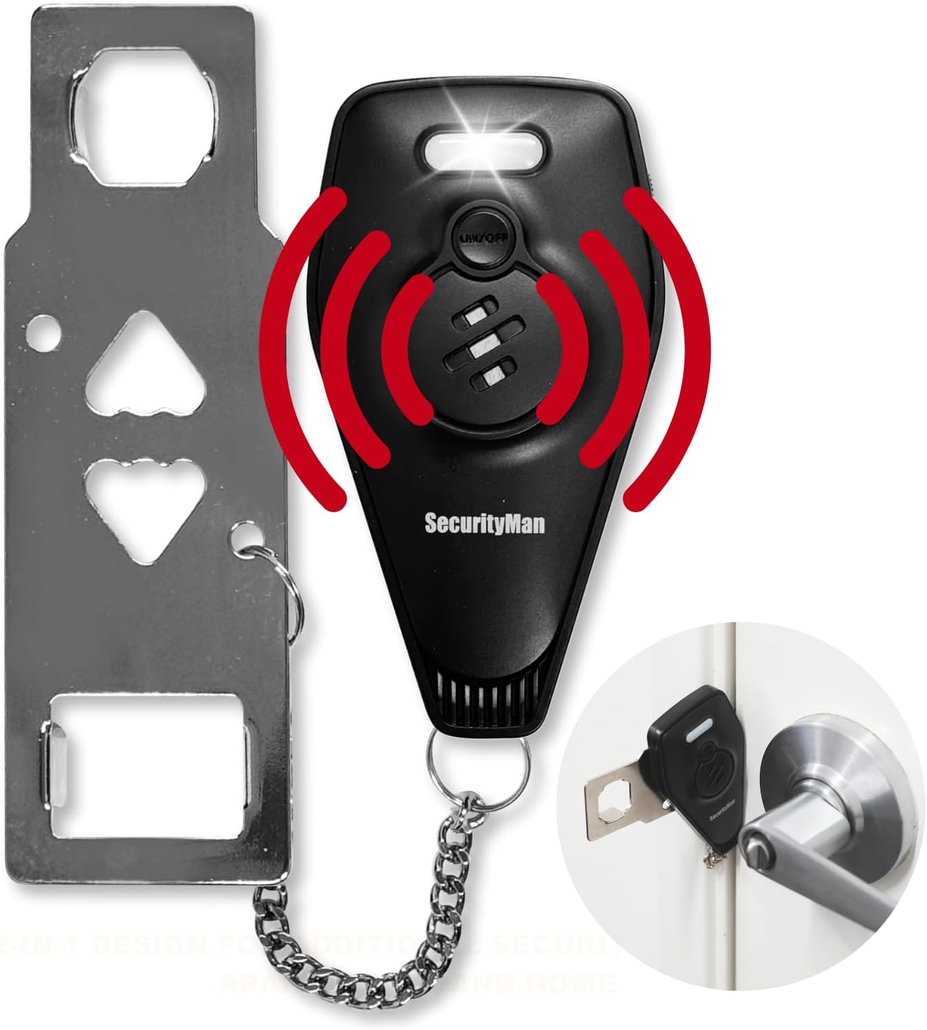 Portable Door Lock with Alarm | Hotel Door Locks for Travelers Security | Loud 130dB Door Security Device for Hotel