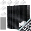 Fish Tank Anti-Jump Set, Aquarium Lid, 8 Pieces 5.9x11.8in/15x30cm Plastic Grid with 6 Brackets and 20 Cable Ties