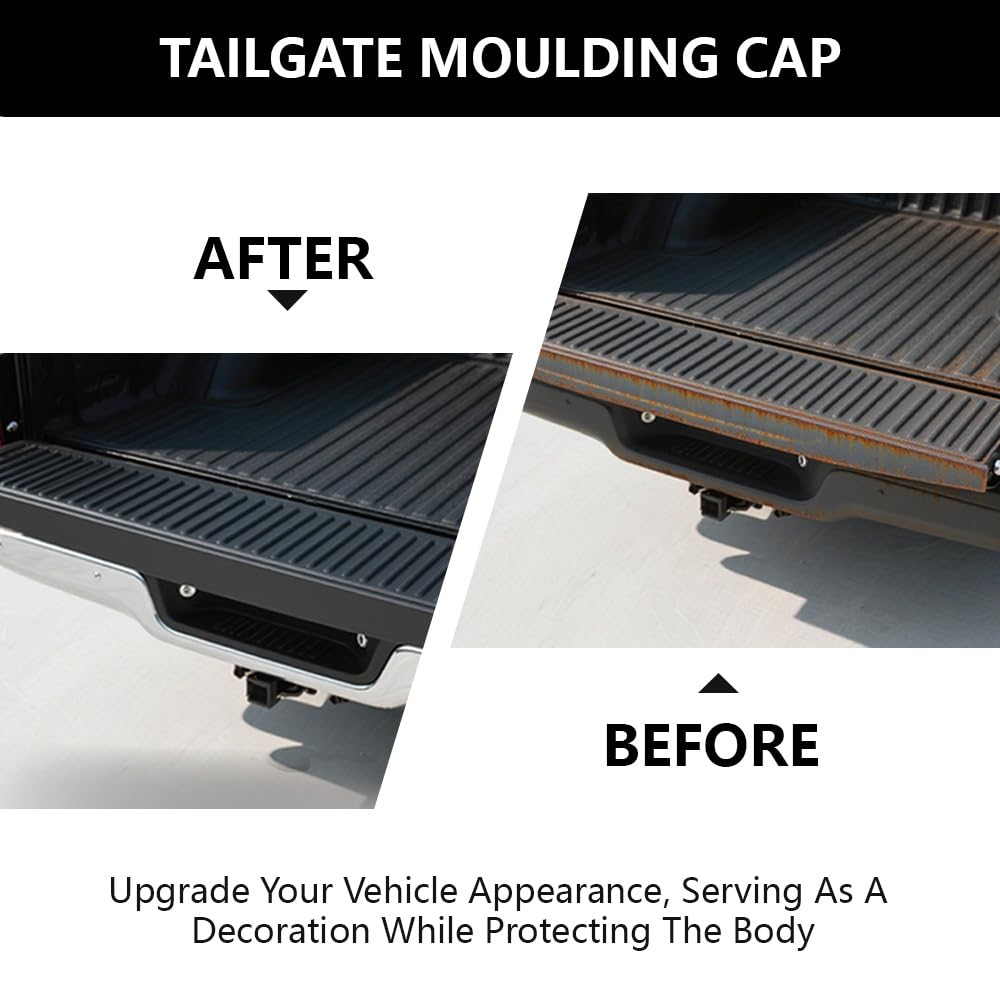 Tailgate Molding Cap Top Protector Fit 2014-2018 Chevy Silverado