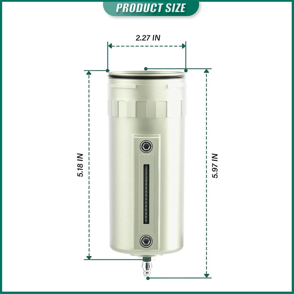 Heavy Duty Industrial Grade Coalescing Filter Replacement, for Plasma Cutter and Paint Spray (Manual Drain)