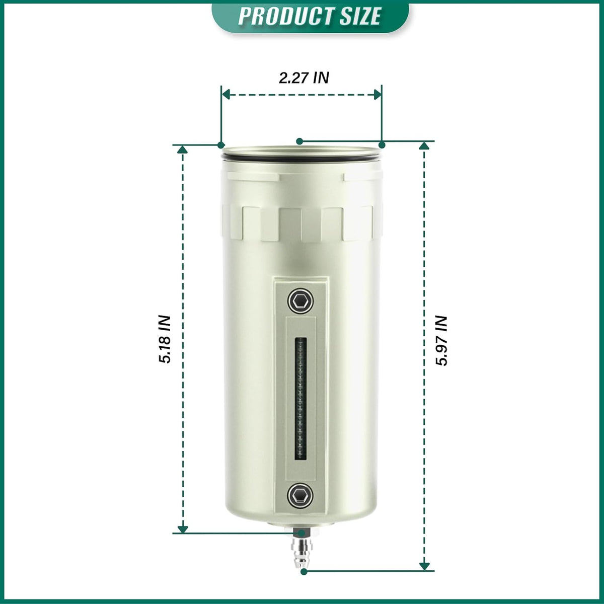 Heavy Duty Industrial Grade Coalescing Filter Replacement, for Plasma Cutter and Paint Spray (Manual Drain)