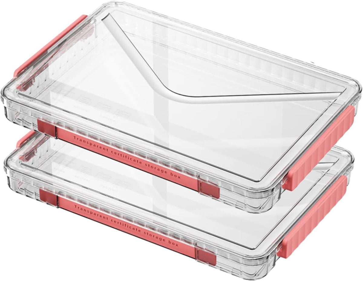 Clear Storage Box with Latch, 2 Pack, Stackable