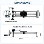 Manual Force Gauge Test Stand Hand Wheel Operated 9.8’’ Stroke