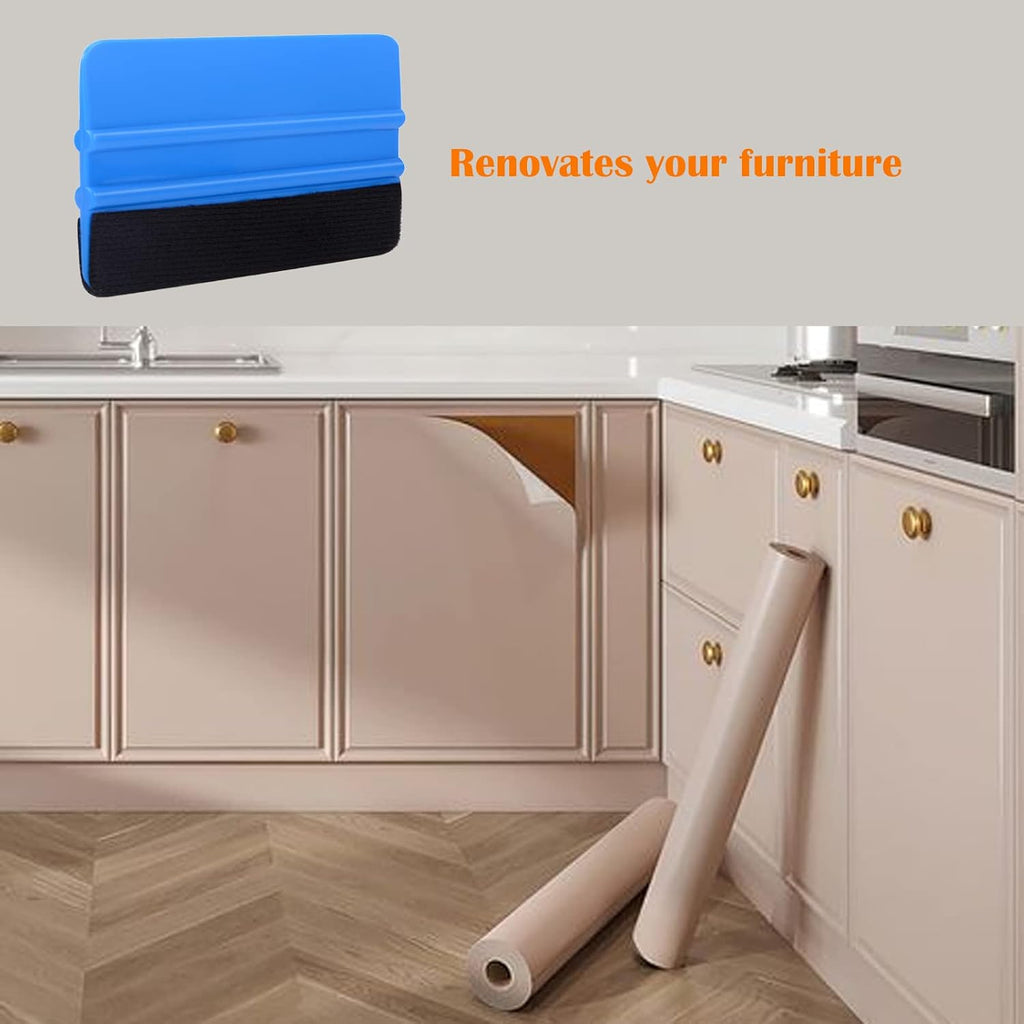 10pcs Vinyl Squeegee 4 Inch Car Vinyl Scraper Decal Applicator Window Tint Wallpaper Smoothing Tool with Black Fabric