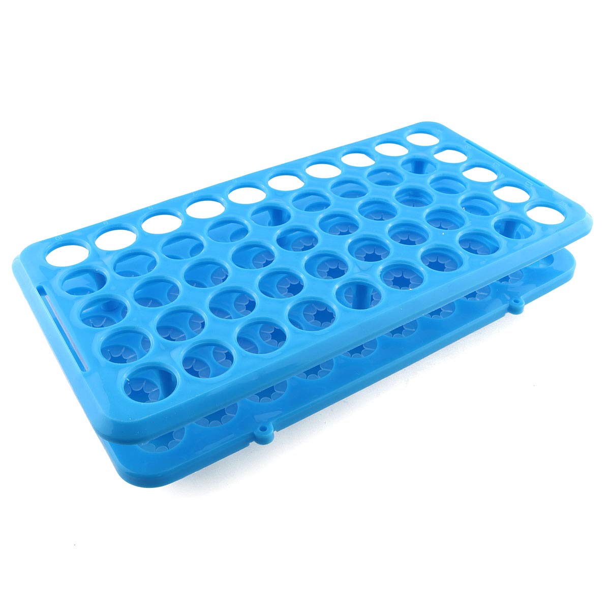 Test Tube Rack Blue Plastic Centrifuge Tube Racks with Silicone Pad Tubes 50 Positions for 5ml,10ml,15ml,50ml 18mm