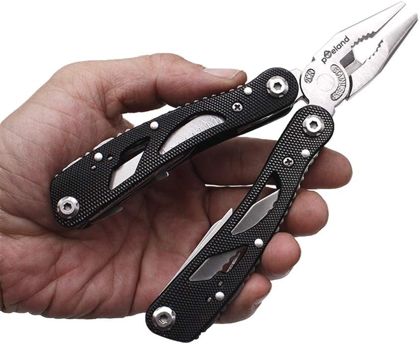 Multitool Pliers Set Stainless Steel Screwdriver Tool with 11 Screwdriver Bits Black