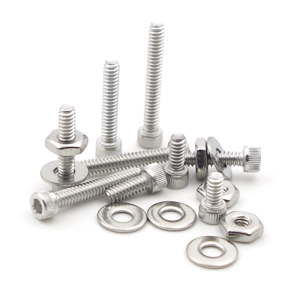 #6-32 UNC Stainless Steel Knurled Hex Socket Cap Screw Nut Washer Kit