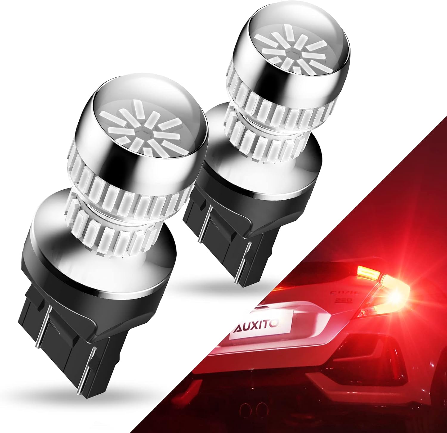 Upgraded 7440 7443 LED Bulb Red for Tail Lights Brake Lights, Super Bright T20 W21W 7441 7444 LED Replacement for