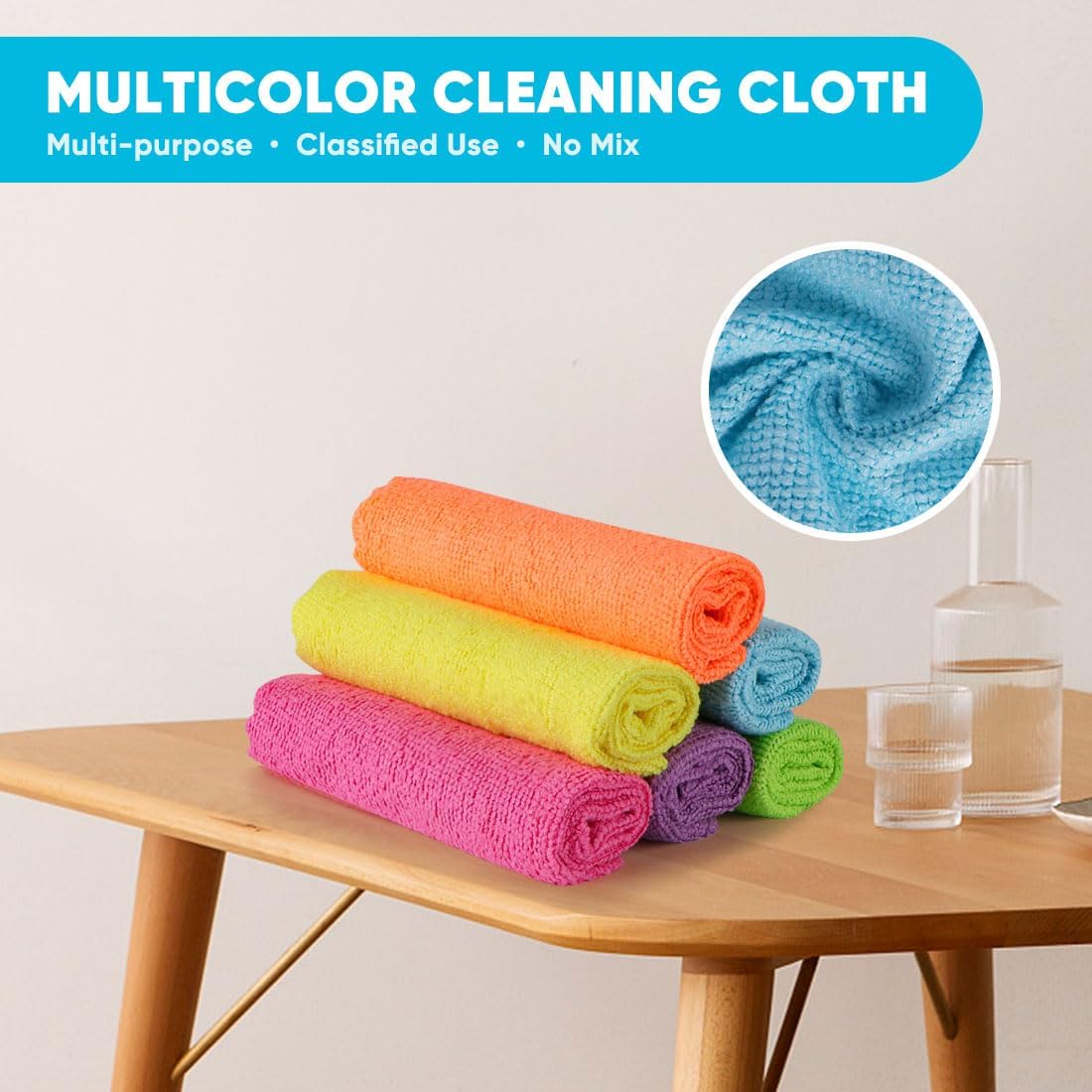 Microfiber Cleaning Cloth, 24 Pack Highly Absorbent Cleaning Rags, Household Cleaning Supplies, Reusable Microfiber