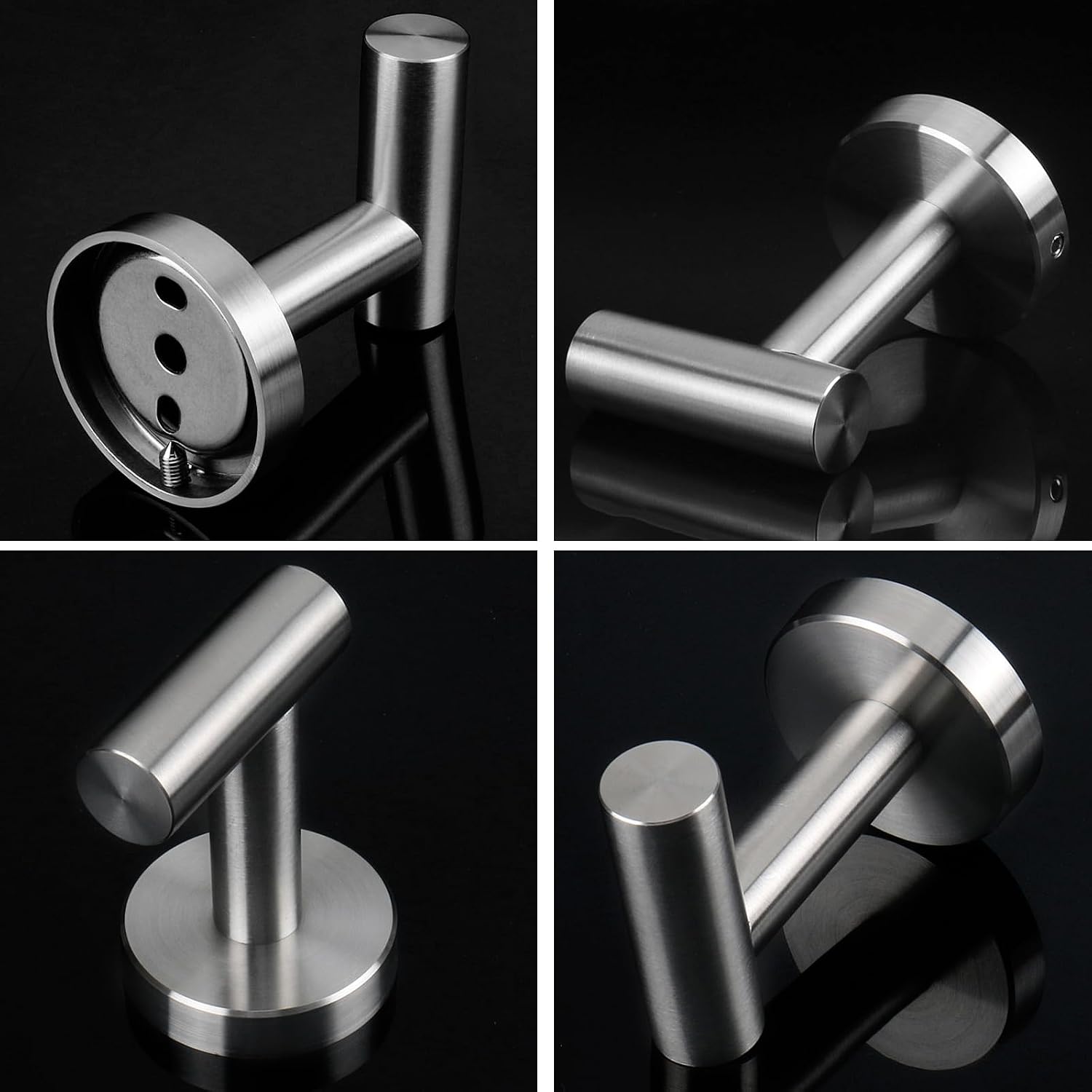 Bath Towel Hooks- SUS 304 Stainless Steel Robe Hook Holder, Heavy Duty Coat Hook for Bathroom Livingroom Hotel