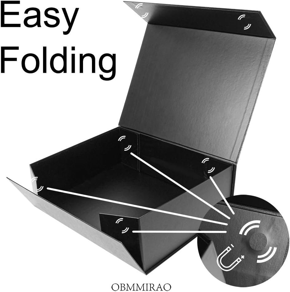 Black Magnetic Extra Large Gift Box with Lid,16.5x13x5 Inch, 2Pcs