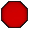 Dice Rolling Tray, Felt Lined PU Leather Octagon Dice Tray for Dungeon Crawler Games, Red