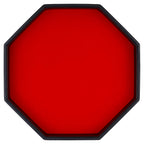 Dice Rolling Tray, Felt Lined PU Leather Octagon Dice Tray for Dungeon Crawler Games, Red