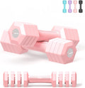 Adjustable Dumbbells Set, 4 in 1 Hand Weights Set for Women Men 10 LB/ 12 LB Dumbbell Pair Each 2lbs 3lbs 4lbs 5lbs