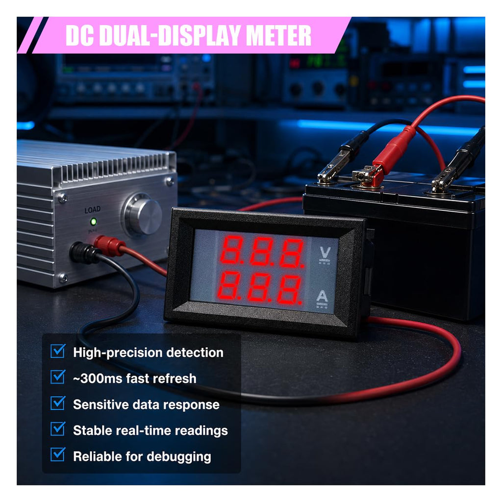 GNHTVL 2PCS 0.28" Digital Voltmeter Ammeter, DC 0-100V 10A Volt Amp Meter