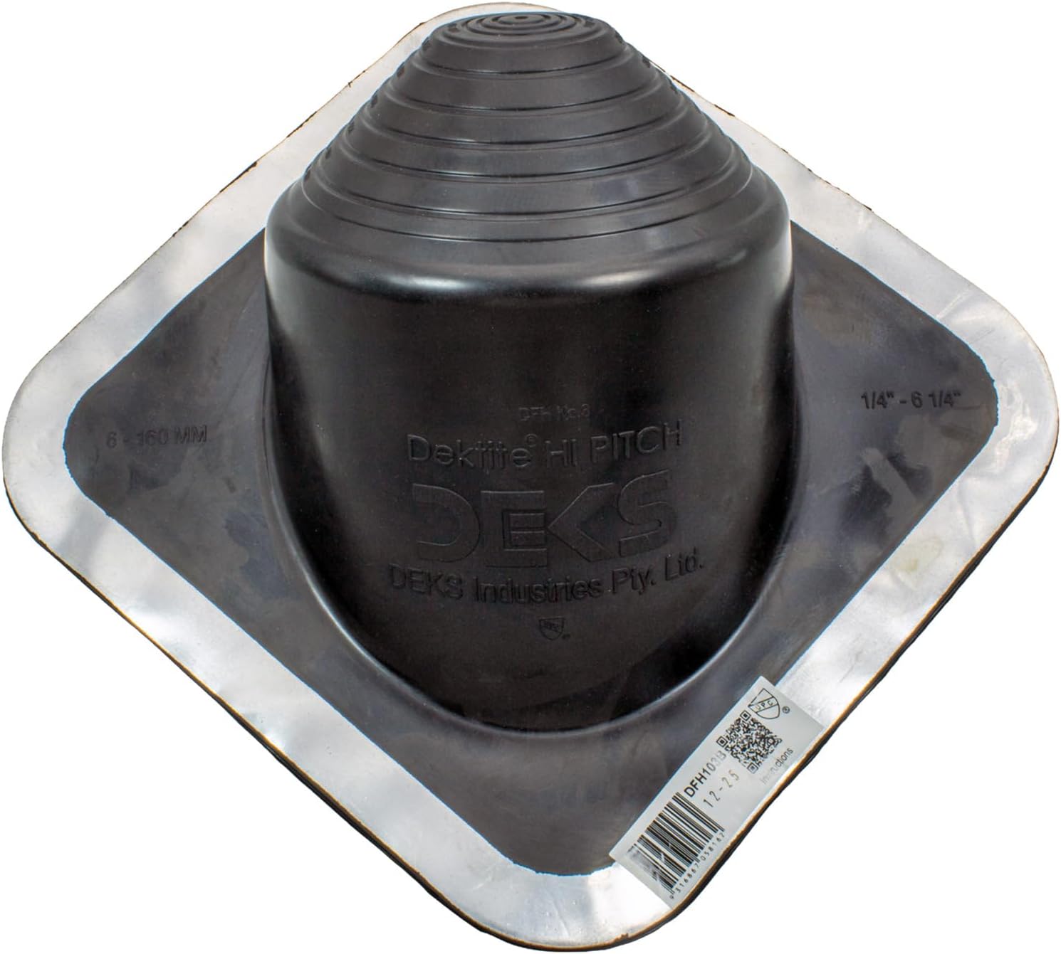 Hi-Pitch #3 Black EPDM High Pitch Roof Flashing. Steep Slope Metal Roof Flexible Flashing.