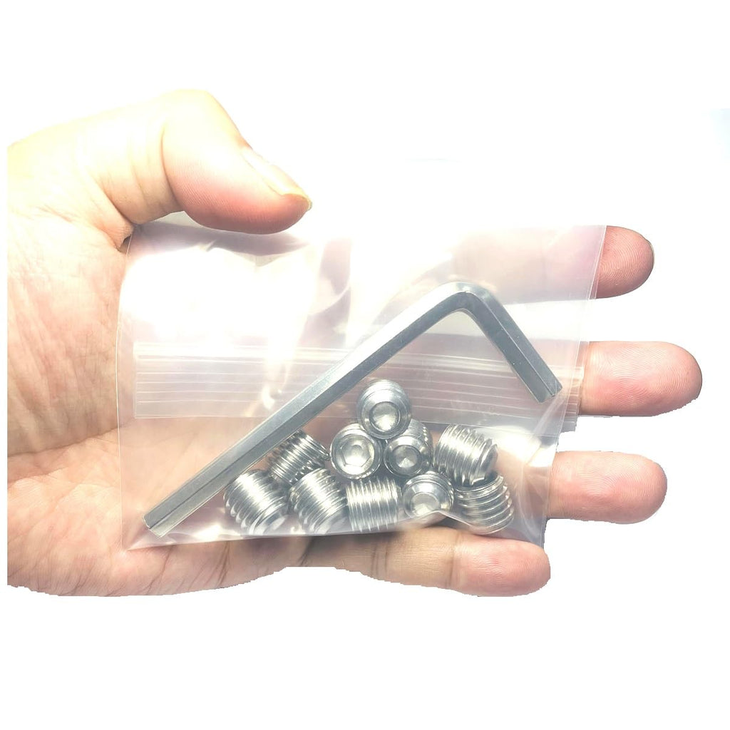 10PCS Set Screws 1/2-13 x 1/2, 304 Stainless Steel, Hex Socket, Silver