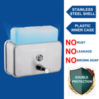 Commercial Soap Dispenser Wall Mount Stainless Steel, Horizontal