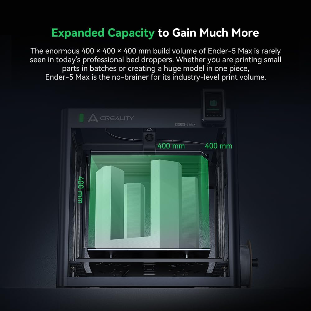Ender 5 Max 3D Printer 400×400×400mm Large Build Volume, 700mm/s Fast Printing Speed, 64-Point Auto Leveling
