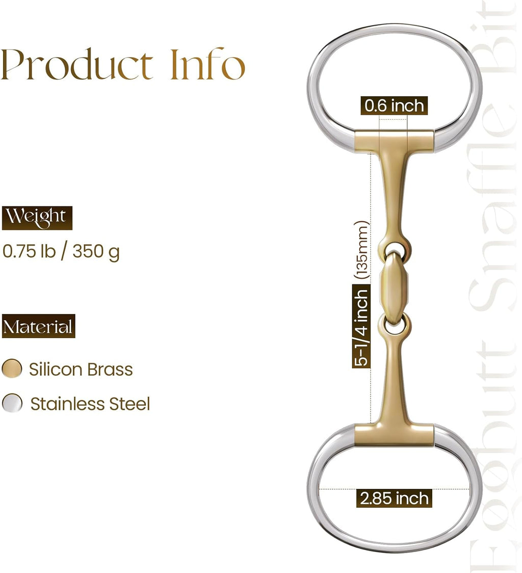 Horse Bit, Stainless Steel Equestrian Bit 5inch & 5-1/4inch