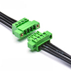 2 Set 10 Pin 3.81mm Pitch Pluggable Terminal Block with Screw Locking Flange, Male Plug and Female Socket Phoenix Type Connector - 8A, 300V, 16-28AWG