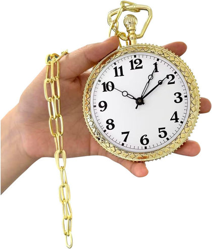 3.7'' Gold Pocket Watch Prop Themed Costume Accessory | NO FUNCTION For Halloween Cosplay Costume Parties Theater