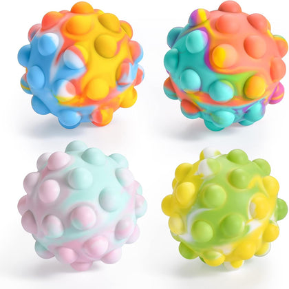 Pop It Stress Ball,Easter Basket Stuffers 3D Food-Grade Silicone,Anti-Anxiety Squeeze Sensory Toy for Kids Adults