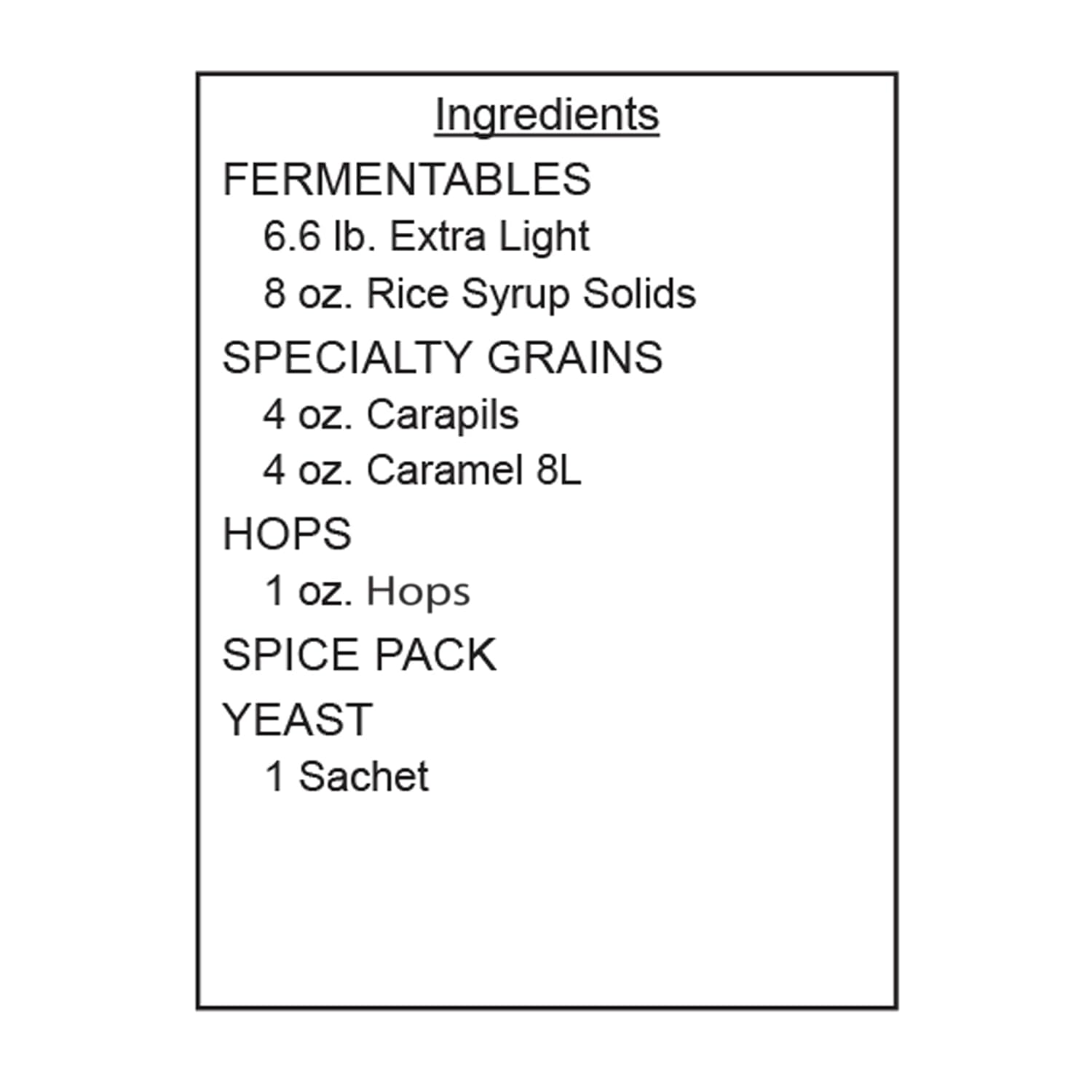 Home Brew Beer Ingredient Kit - 5 Gallon (Mexican Cerveza)