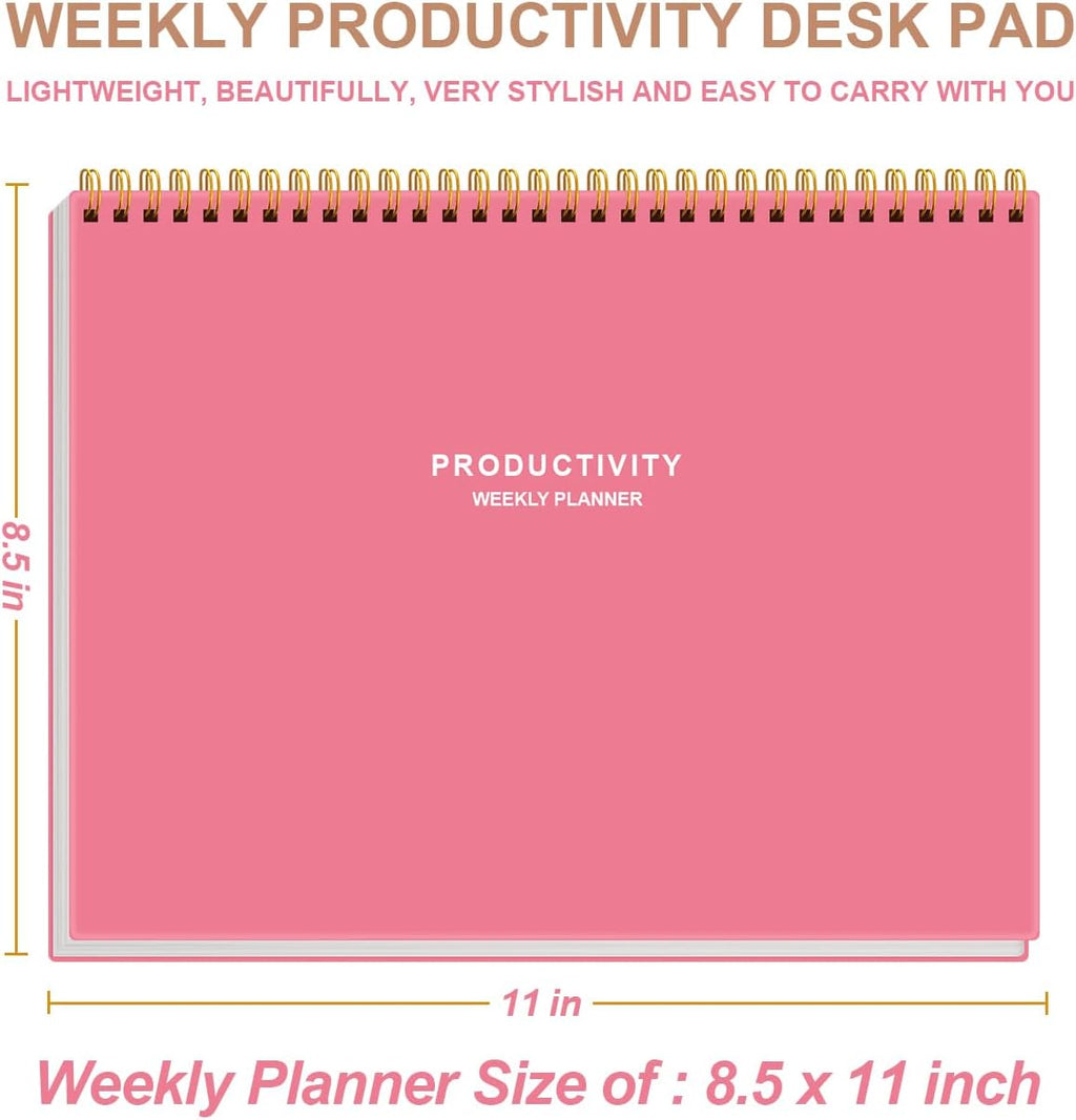 Weekly Productivity Planner - 8.5" x 11" Dashboard Desk Notepad Has 6 Focus Areas to List Tasks for Goals, Projects